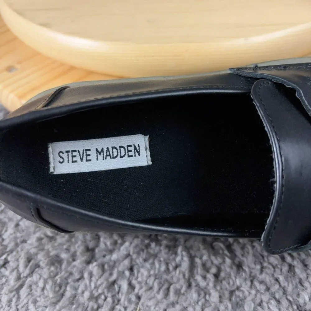Steve Madden Shoes Trifecta Y2K Women Size 8 Leather Black Green Chunky Platform